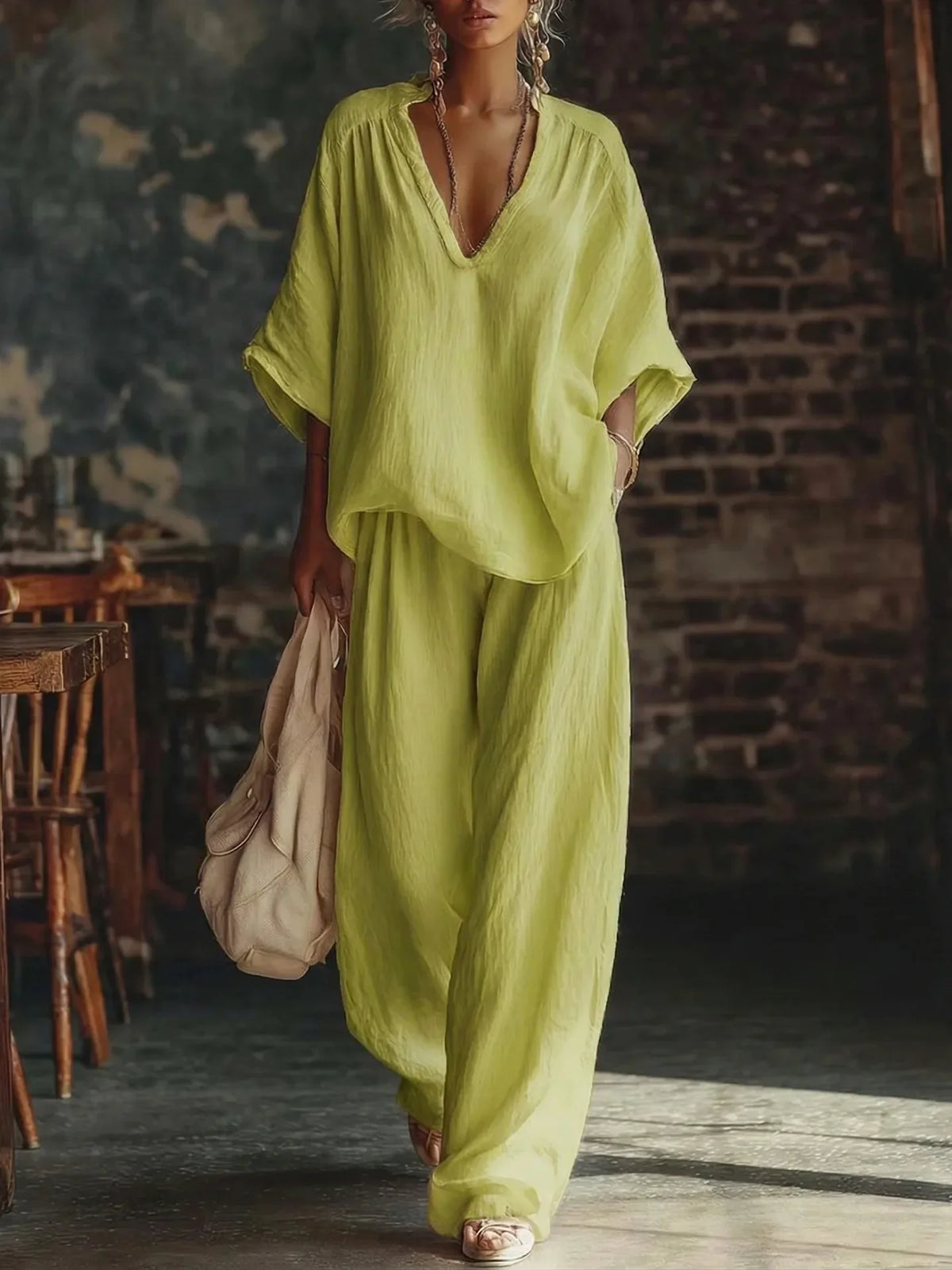 Dixie Relaxed Wide Leg Pant Set - Seldom Seen Styles