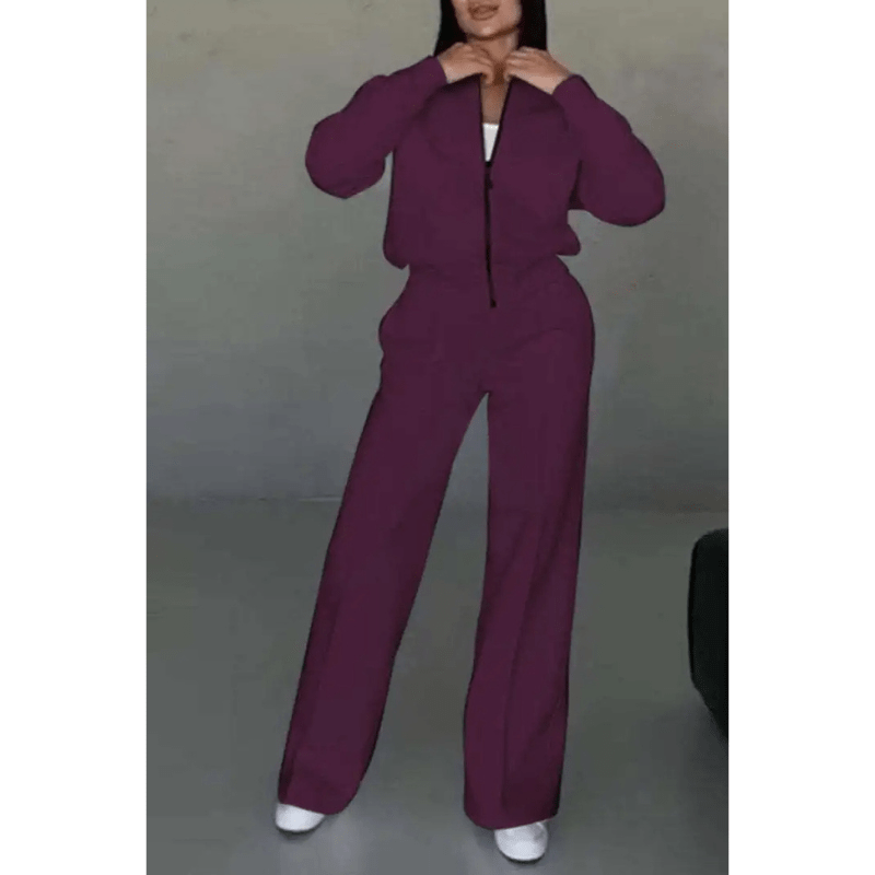 Womens Fleece 2 Piece Outfits Sweatsuit Zip Pullover Sweatshirt Joggers Pants Tracksuit Set