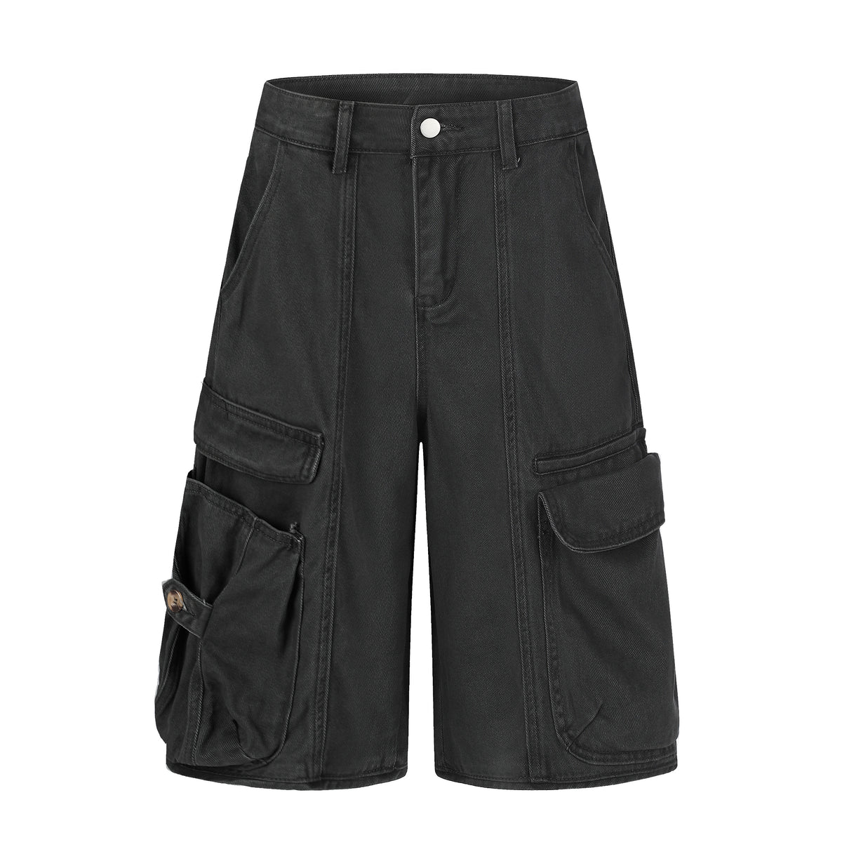 Double Pocket Stitching Multi-Cargo Denim Jorts - Seldom Seen Styles