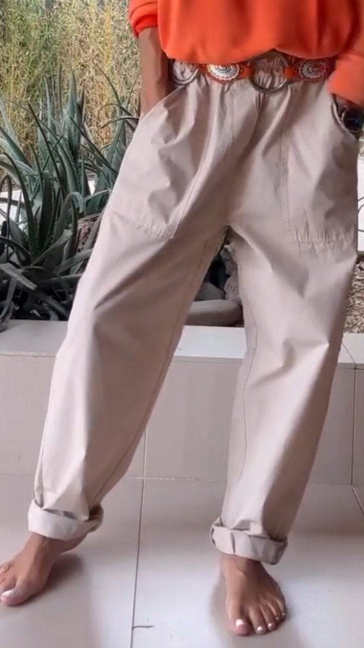 Drawstring Casual Strappy Trousers - Seldom Seen Styles