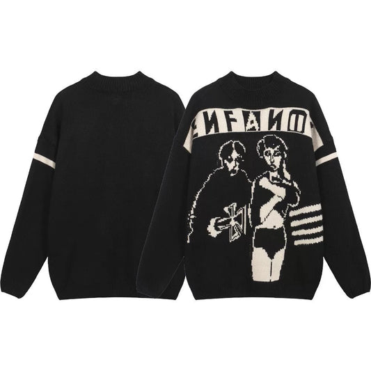 ENFANTS RICHES DÉPRIMÉS 'Angst' Russian Graphic Knit Sweater - Seldom Seen Styles