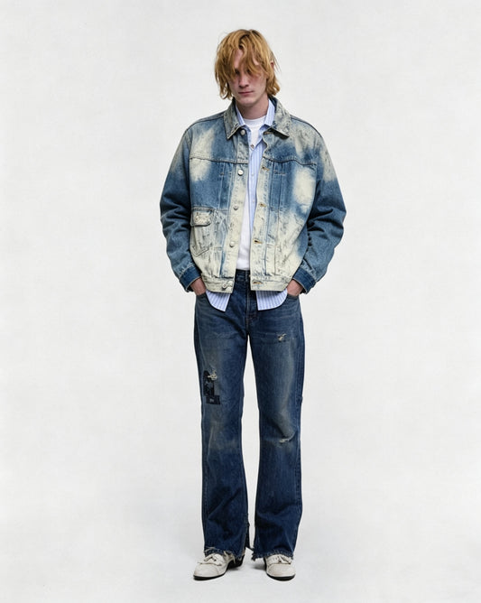 ENFANTS RICHES DÉPRIMÉS Bleach Wash Workwear Denim Jacket - Seldom Seen Styles