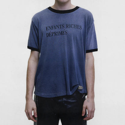 ENFANTS RICHES DÉPRIMÉS Classic Logo-Print Distressed Ringer T-Shirt