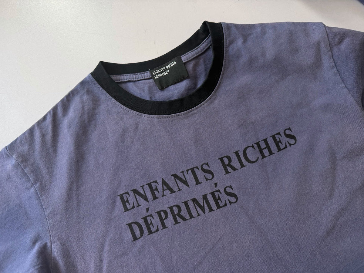 ENFANTS RICHES DÉPRIMÉS Classic Logo-Print Distressed Ringer T-Shirt - Seldom Seen Styles