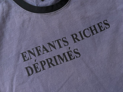 ENFANTS RICHES DÉPRIMÉS Classic Logo-Print Distressed Ringer T-Shirt