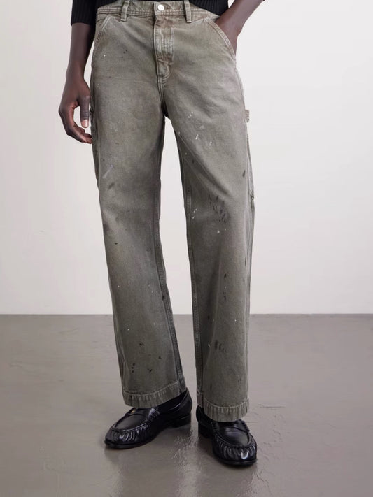 ENFANTS RICHES DÉPRIMÉS Straight-Leg Paint-Splattered Cotton-Canvas Trousers - Seldom Seen Styles