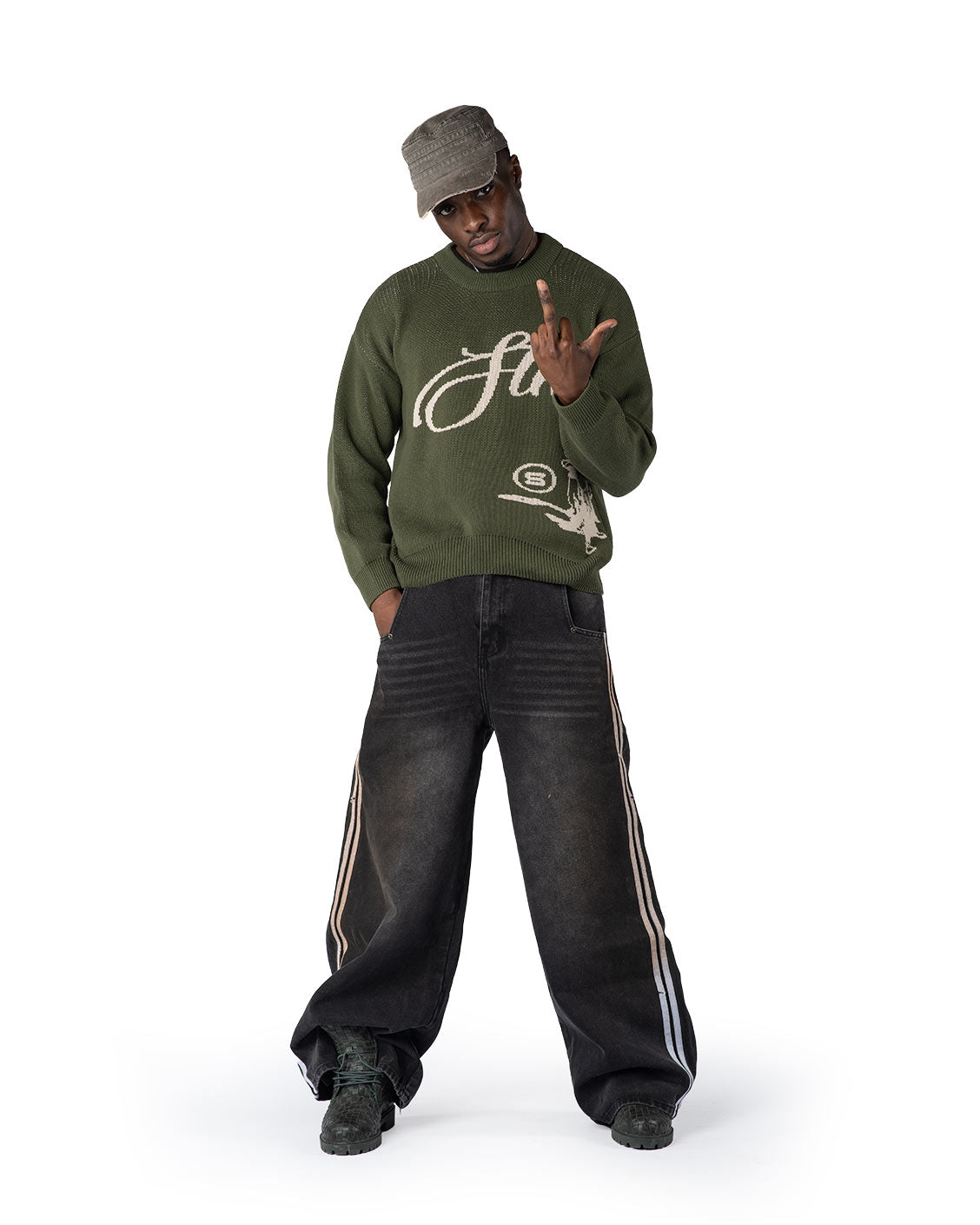Echoes Knit Sweater Olive - Seldom Seen Styles