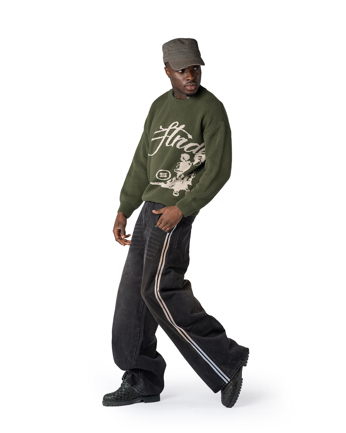 Echoes Knit Sweater Olive - Seldom Seen Styles