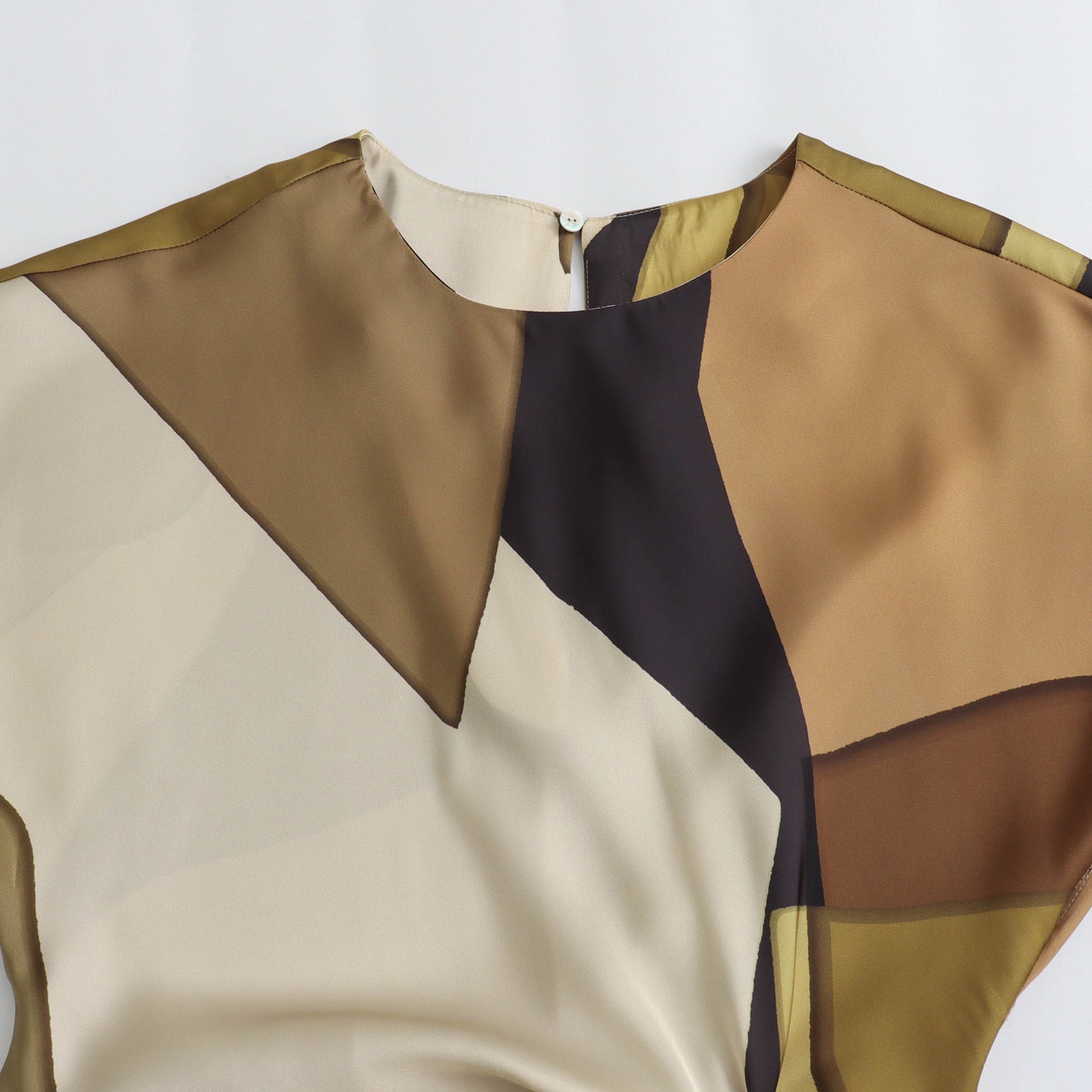 Ekala Twist Printed Maxi Dress Casual Pleated Satin Texture Long Dress - Seldom Seen Styles