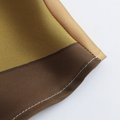 Ekala Twist Printed Maxi Dress Casual Pleated Satin Texture Long Dress