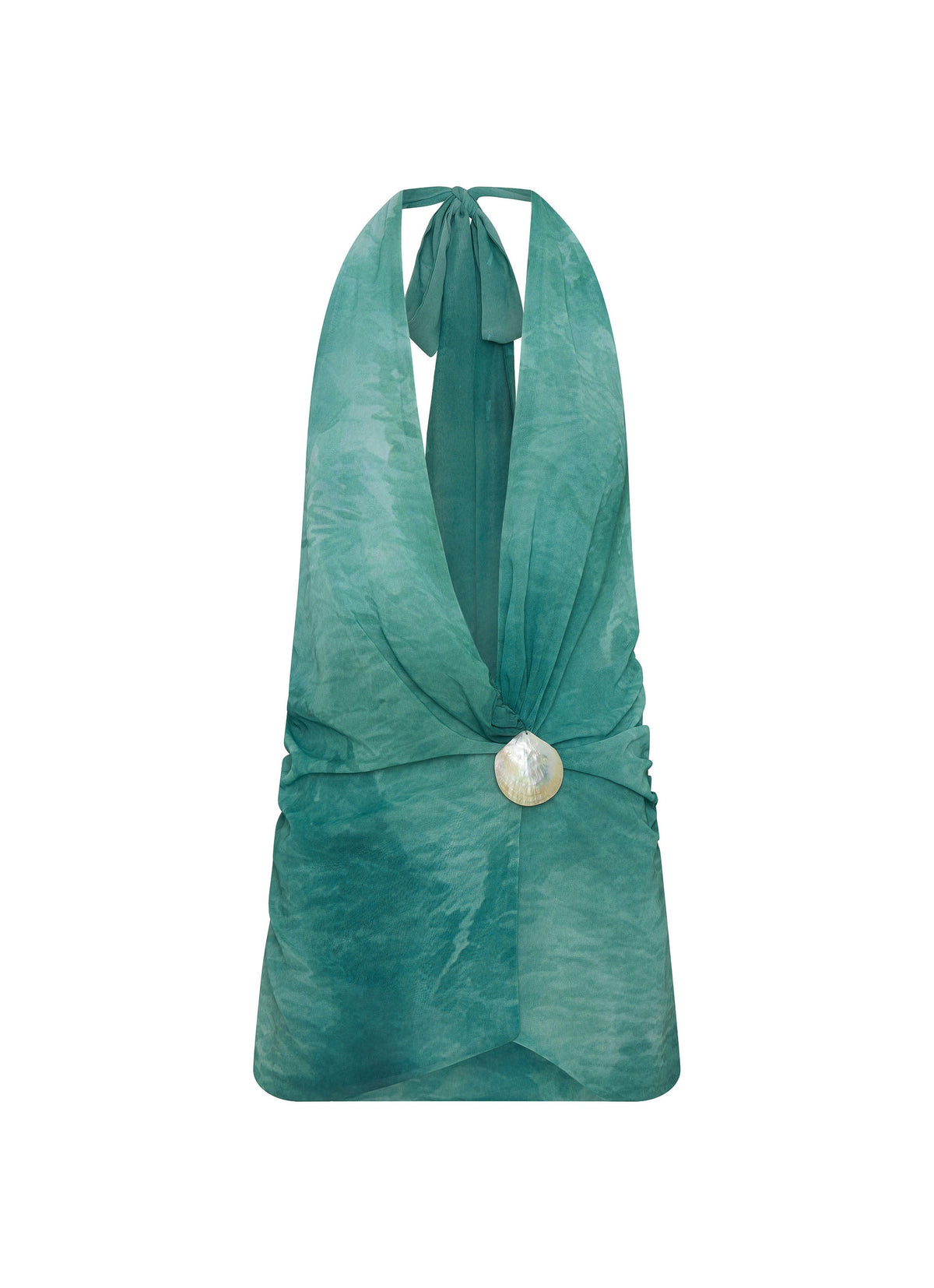 Eleanora Plunge Mini Dress - Green Tie Dye - Seldom Seen Styles