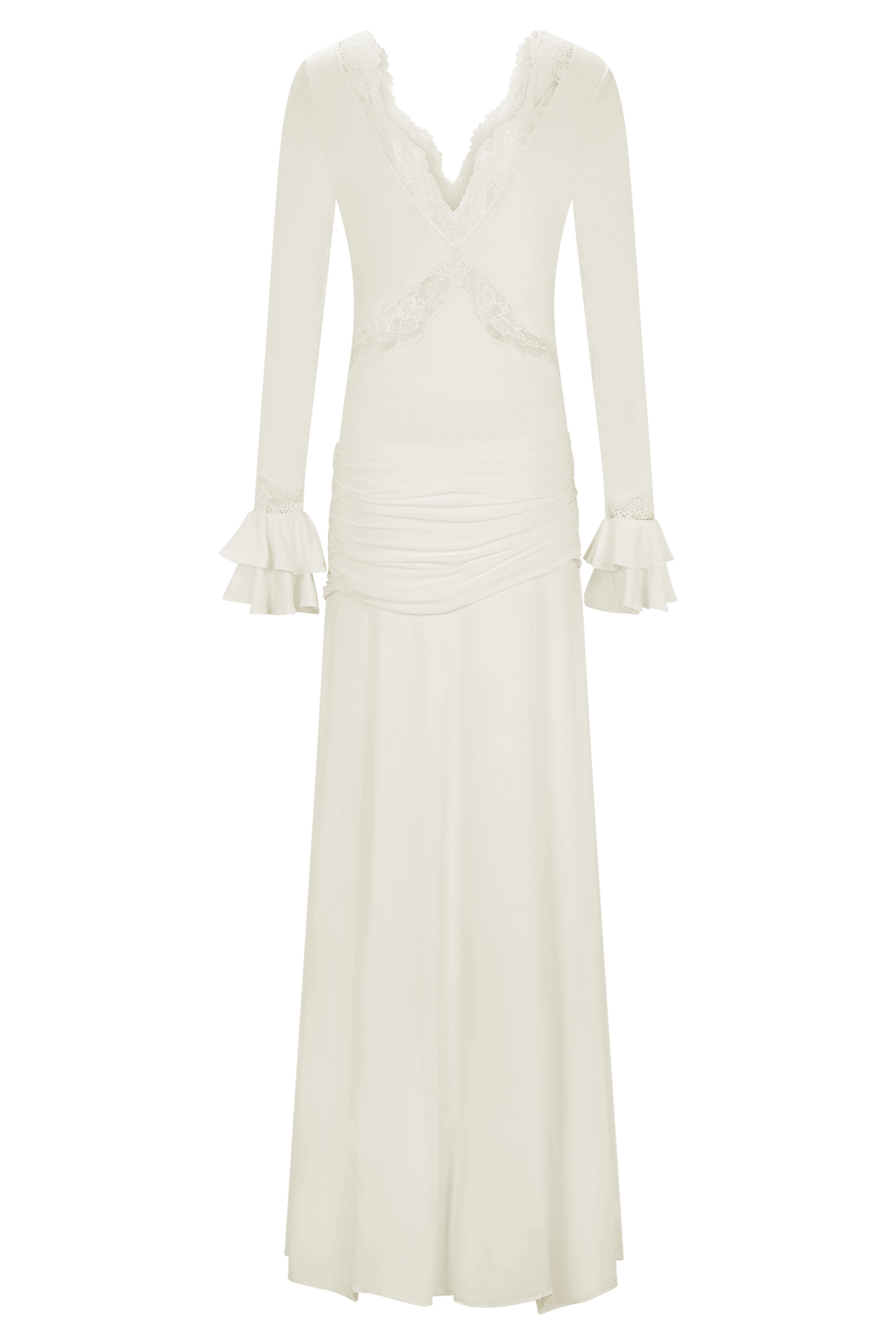 Electra Slinky Lace Maxi Dress - Ivory - Seldom Seen Styles