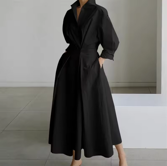 Elegant Button-Down Shirt Dress with Cinched Waist - Seldom Seen Styles
