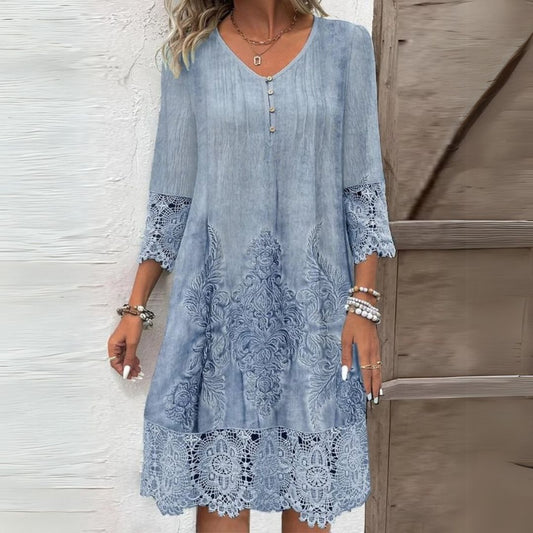 Elegant Floral-PrintAllover Midi-Silhouette-Embroidered Luxurious-Premium-Fabric With-Extremely-Delicate-Detailing Dress - Seldom Seen Styles