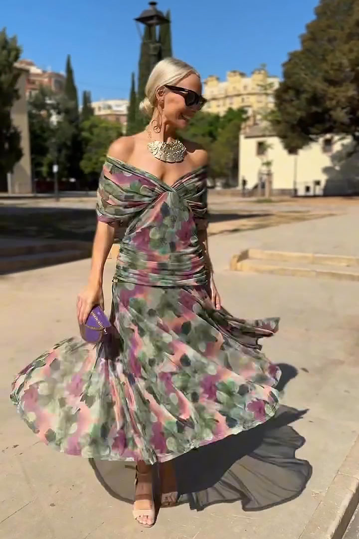 Elegant Maxi Dress for Women V Neck Chiffon Evening Dress Formal Wedding Guest Dress - Seldom Seen Styles