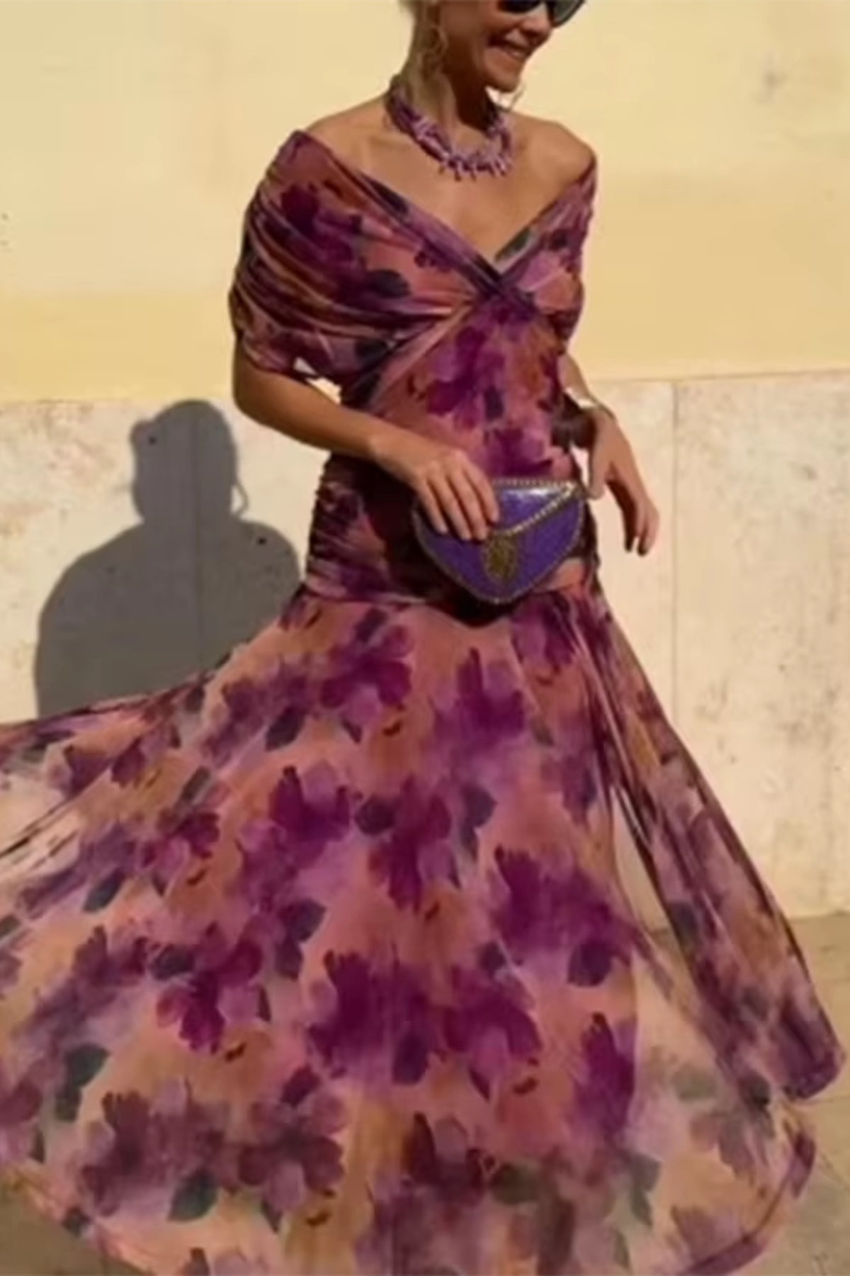 Elegant Maxi Dress for Women V Neck Chiffon Evening Dress Formal Wedding Guest Dress - Seldom Seen Styles