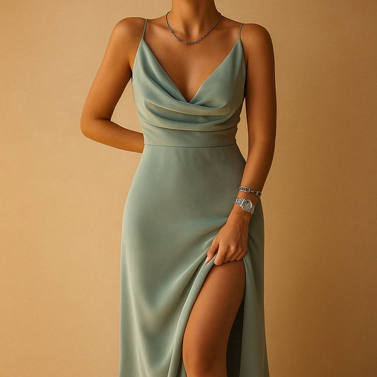 Elegant V-neck maxi dress for formal occasions for women | Amelia - Seldom Seen Styles