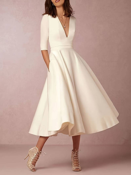 Elegant Women's V-Neck Dress - Versatile for Casual and Special Occasions - Seldom Seen Styles