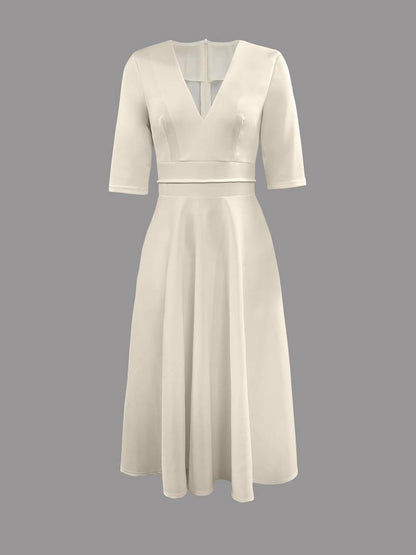 Elegant Women's V-Neck Dress - Versatile for Casual and Special Occasions