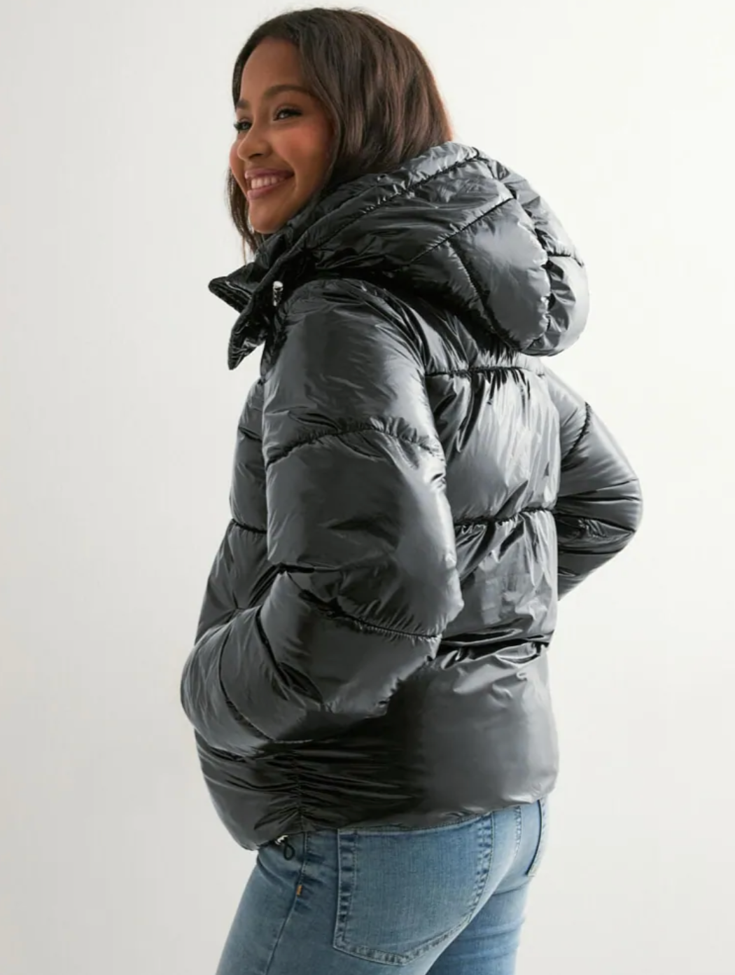 Elyora - Doudoune Shiny Womens Molly Sherpa Lined Puffer Jacket - Seldom Seen Styles