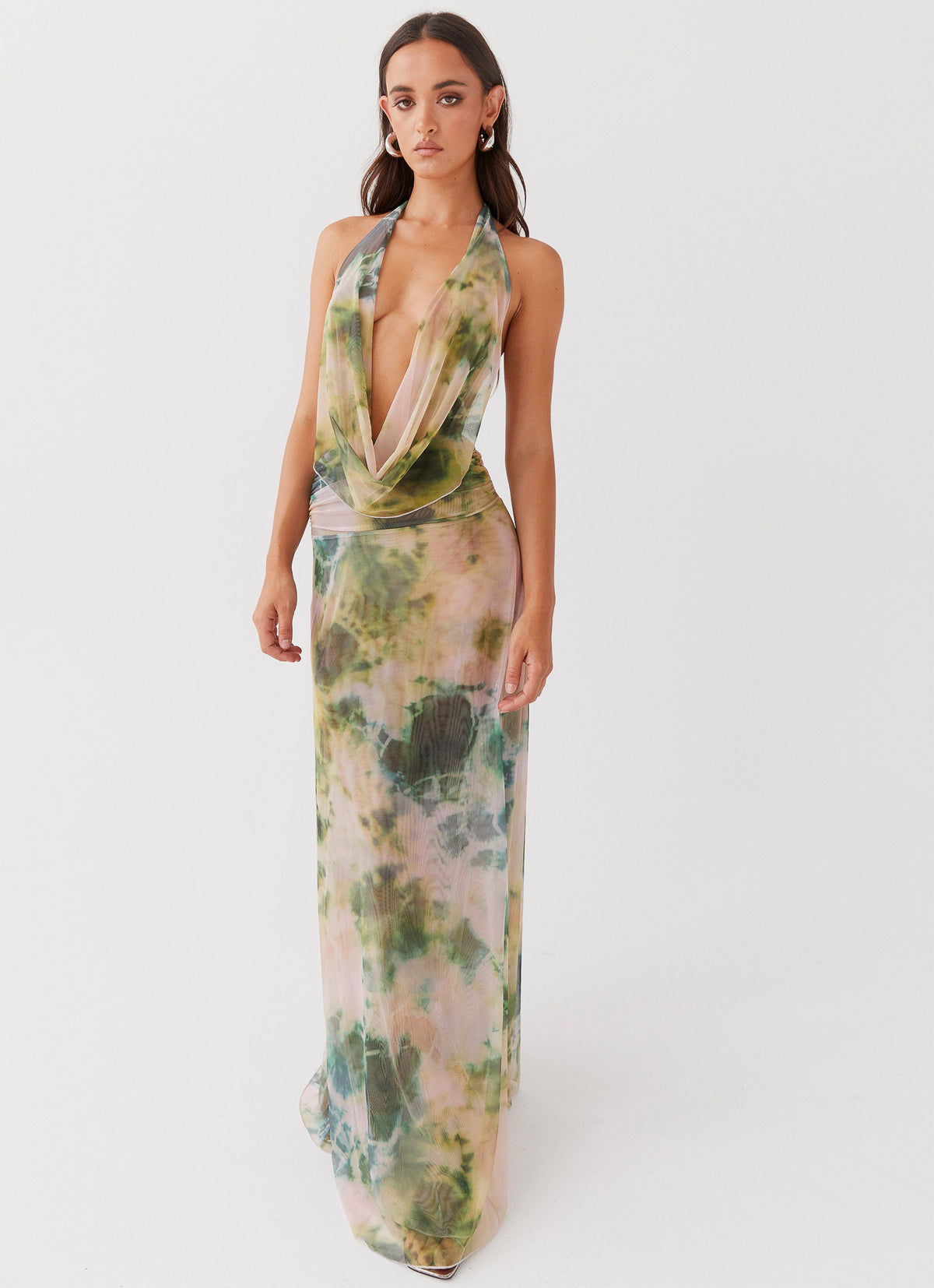 Elysia Mesh Maxi Dress - Rainforest - Seldom Seen Styles