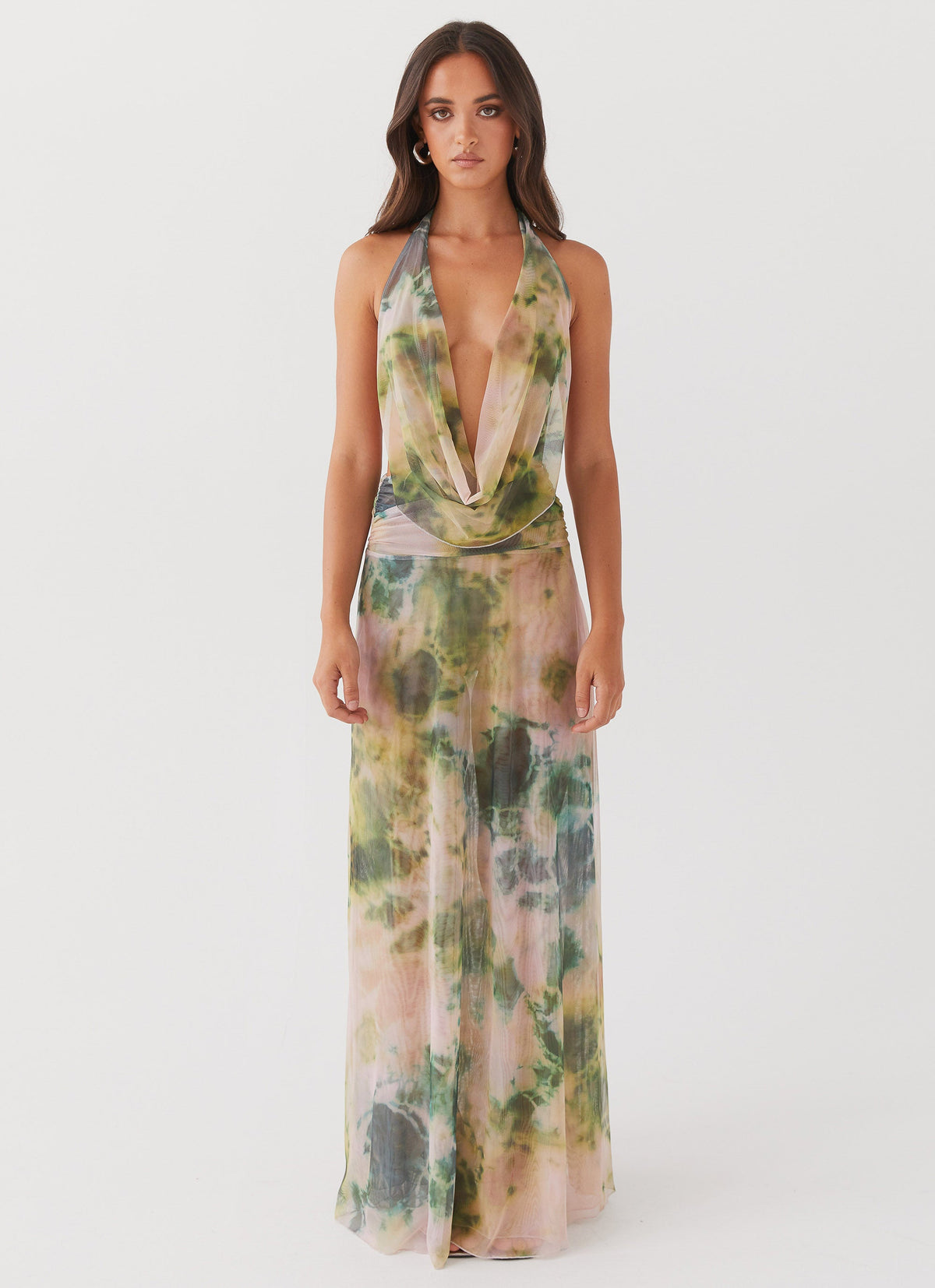 Elysia Mesh Maxi Dress - Rainforest - Seldom Seen Styles