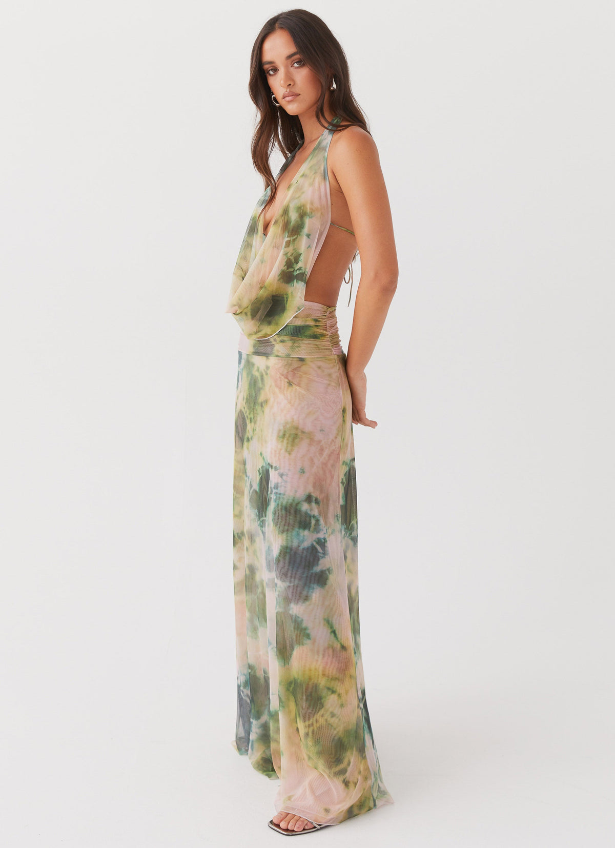 Elysia Mesh Maxi Dress - Rainforest - Seldom Seen Styles