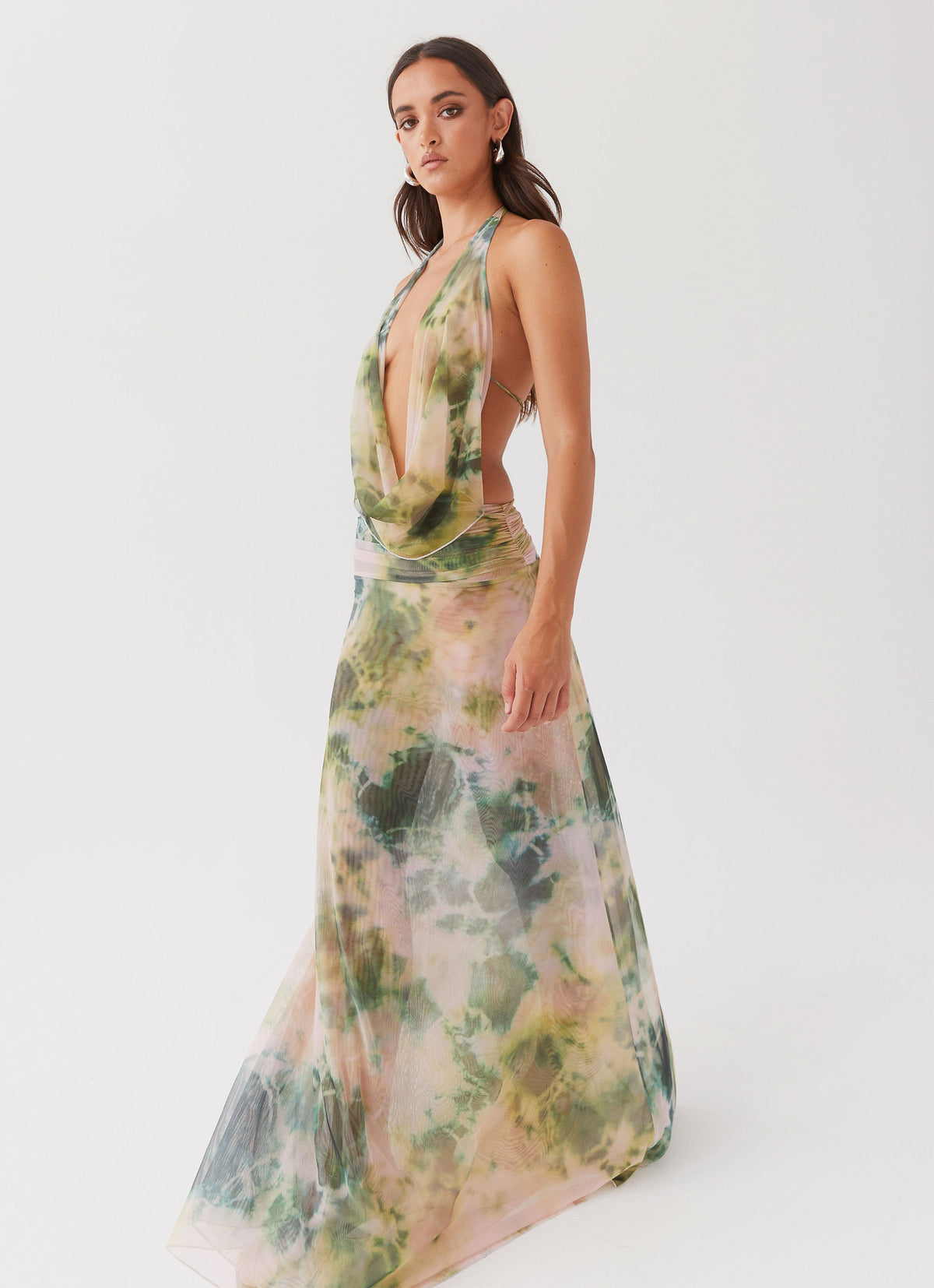 Elysia Mesh Maxi Dress - Rainforest - Seldom Seen Styles