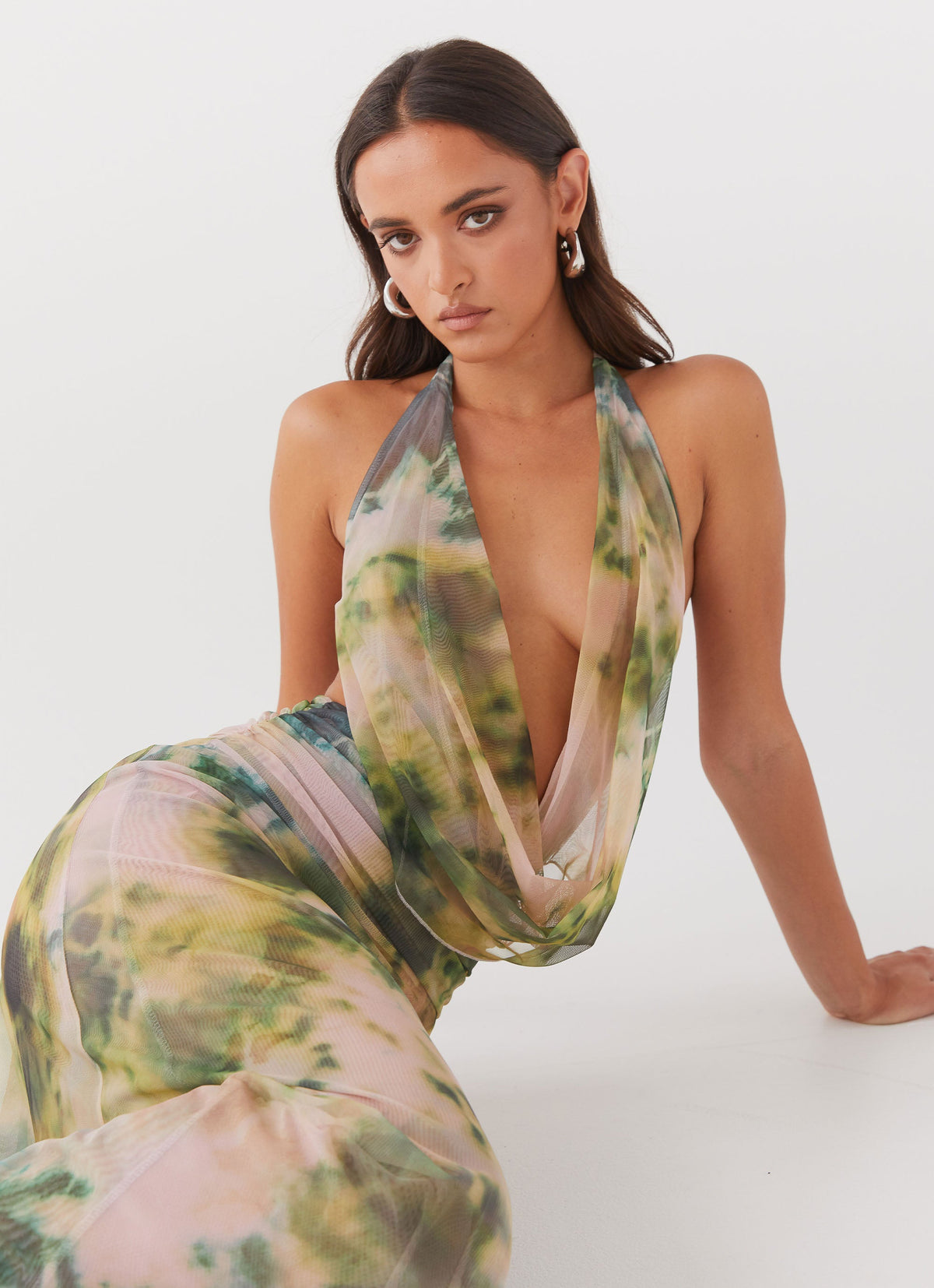 Elysia Mesh Maxi Dress - Rainforest - Seldom Seen Styles