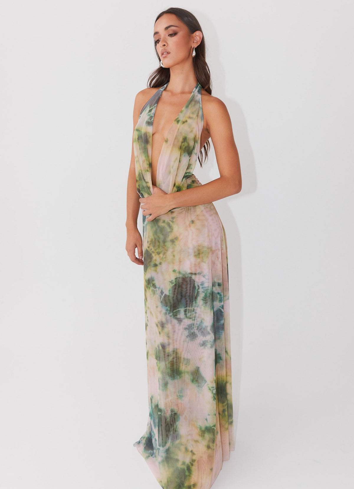 Elysia Mesh Maxi Dress - Rainforest - Seldom Seen Styles