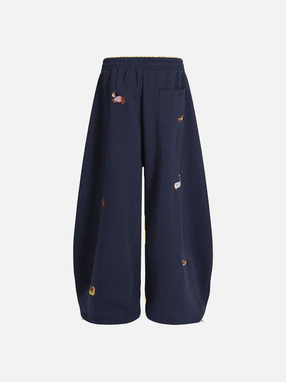 Pantalon de jogging ample en molleton brodé chiot