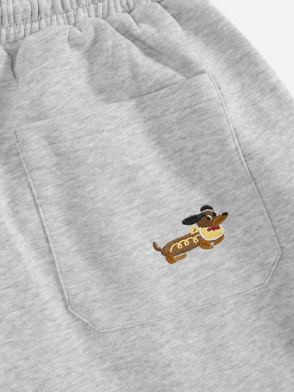 Pantalon de jogging ample en molleton brodé chiot