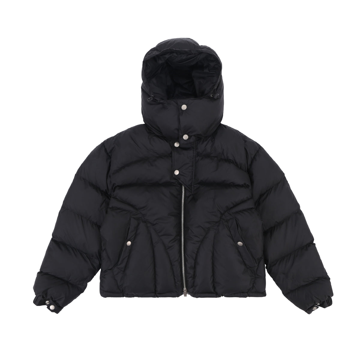 Entomology Curved Panel Hooded Puffer Jacket - Seldom Seen Styles