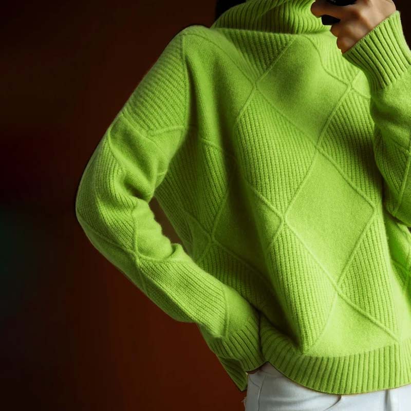 Erica | Textured Turtleneck Knit Sweater - Seldom Seen Styles