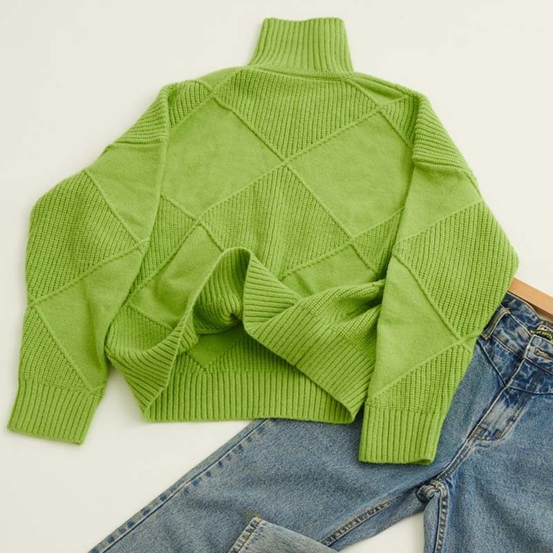 Erica | Textured Turtleneck Knit Sweater - Seldom Seen Styles