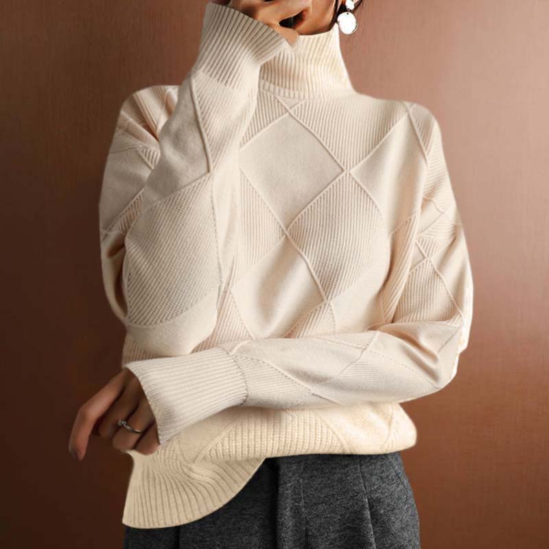 Erica | Textured Turtleneck Knit Sweater - Seldom Seen Styles