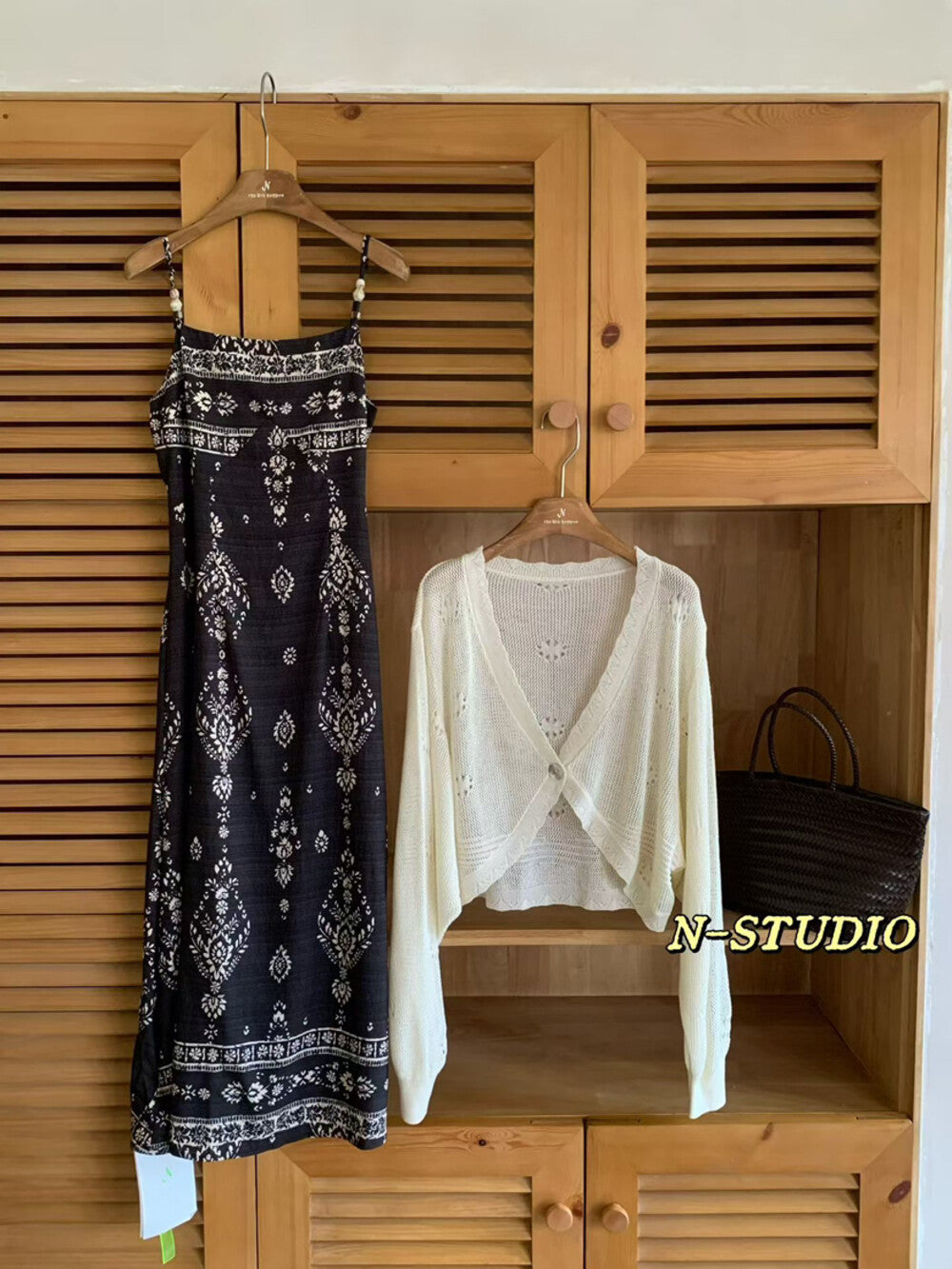 Ethnic Floral Print Beaded Spaghetti Strap Maxi Dress Smocked Waist Boho Summer Beach Dress - Seldom Seen Styles