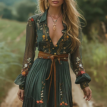 Selvara™ | Bohème Maxi-Kleid mit Blumenmuster