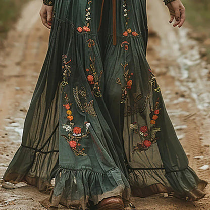 Selvara™ | Bohème Maxi-Kleid mit Blumenmuster