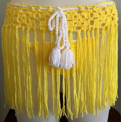 Mode Sexy Aushöhlen Hand-Gehäkelte Quaste Strand Cover-Up Kleid Fabrik Original