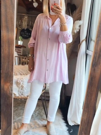 Modische unifarbene Damen-Shirt-Oberteile, Freizeithosen
