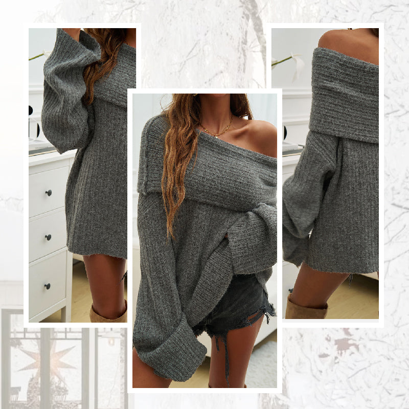 Fashionable loose monochrome sweater - Seldom Seen Styles