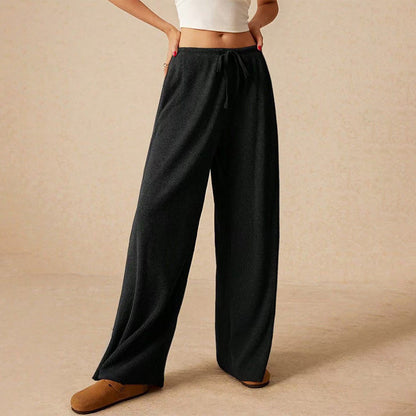 Pantalon de loisirs femme, large, avec cordon de serrage
