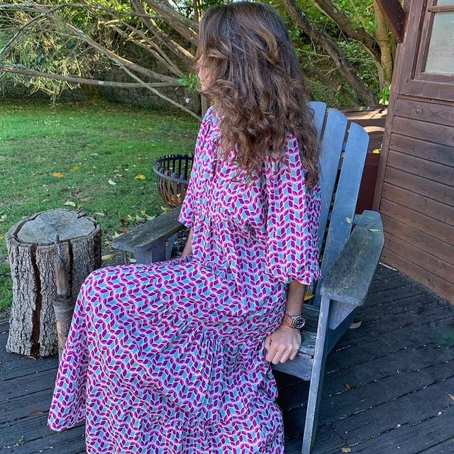 Flora | Women's Puff Sleeve V-Neck Boho Printed Maxi Dress - Seldom Seen Styles