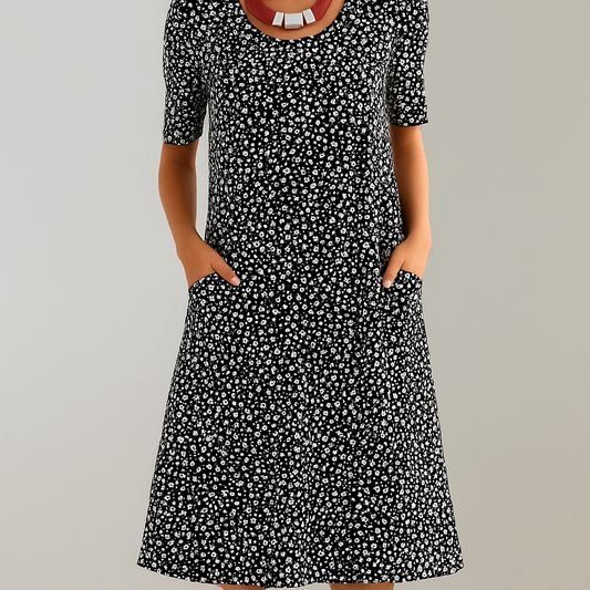 Floral High Waist Midi Dress with Pockets - Seldom Seen Styles
