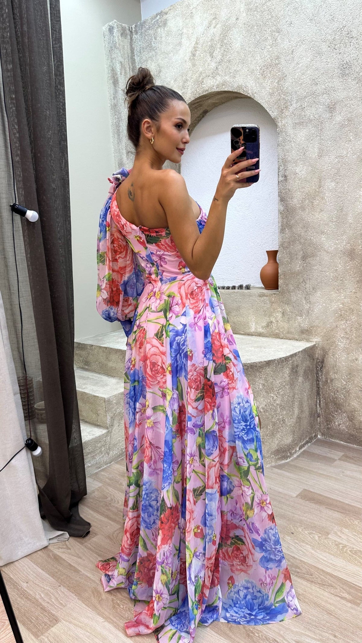 Floral One-Shoulder Maxi Dress - Seldom Seen Styles