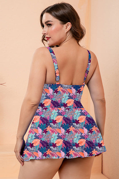 Robe de bain imprimée florale avec short