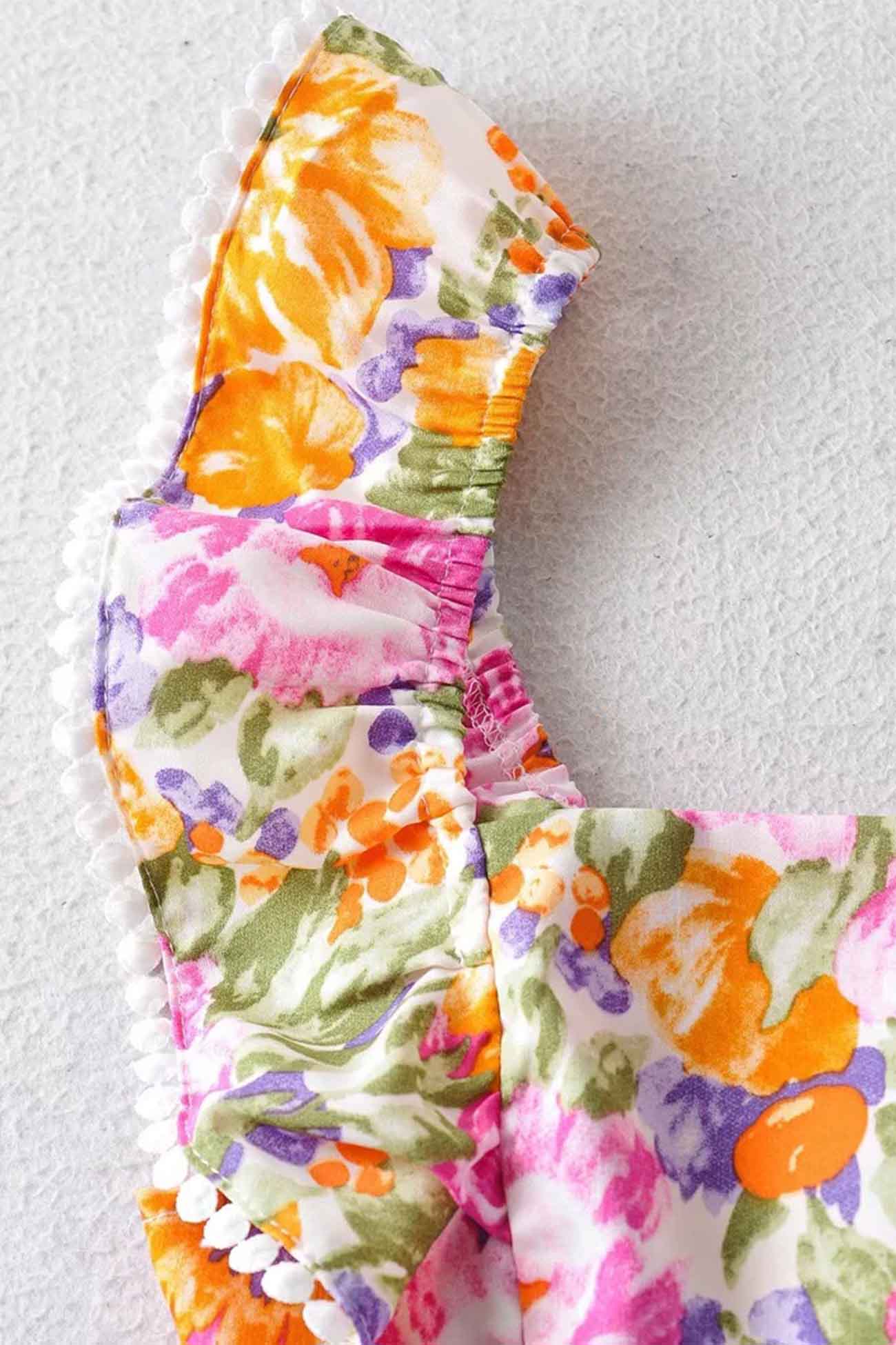 Floral Ruffle Back Tie Mini Dress - Seldom Seen Styles