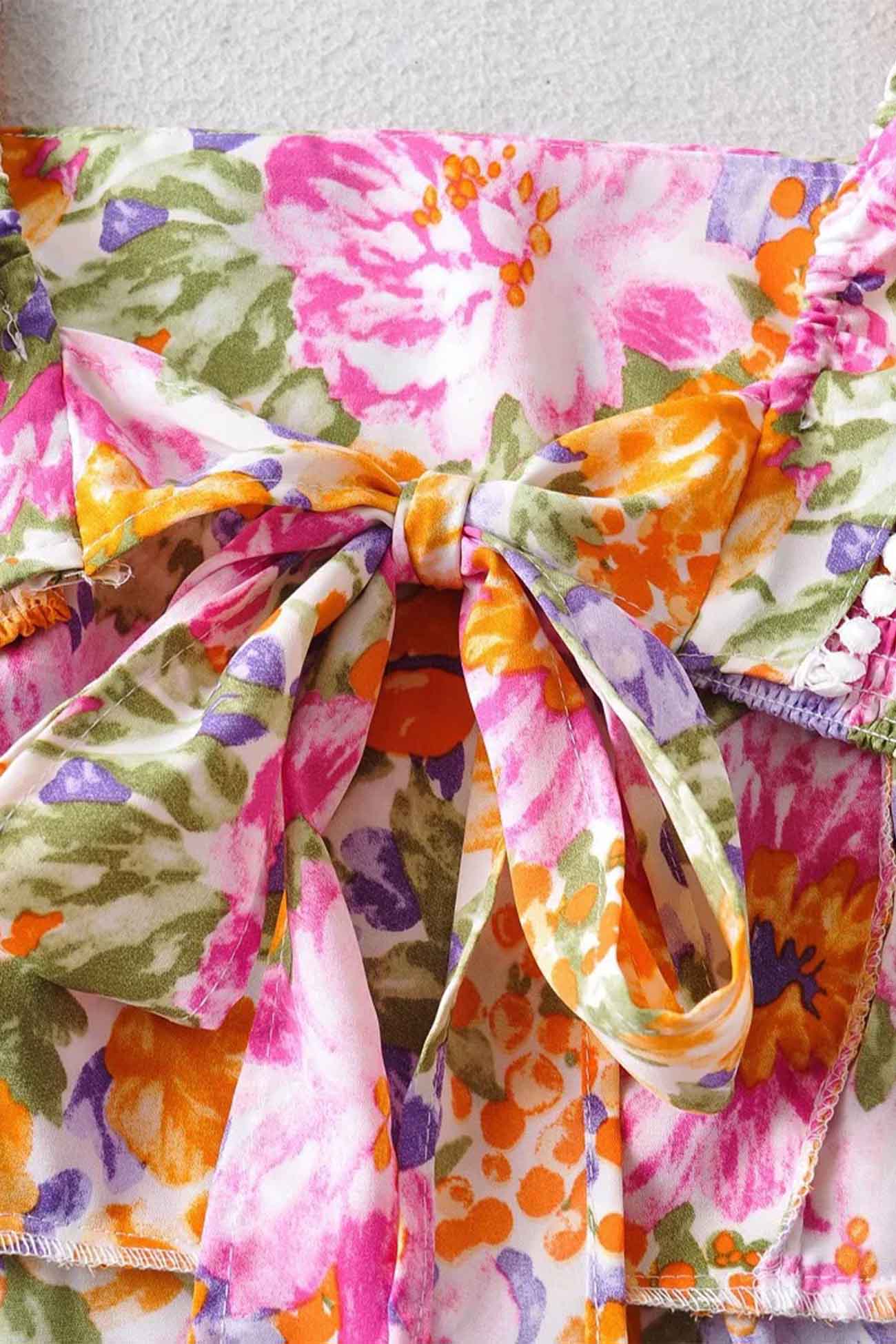 Floral Ruffle Back Tie Mini Dress - Seldom Seen Styles