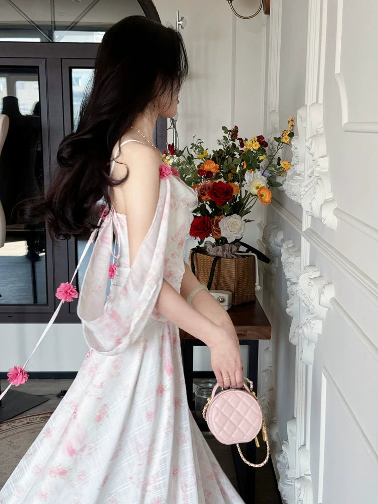 Floral Spaghetti Strap Maxi Dress – Flowy A-Line Vacation Summer Dress for Women - Seldom Seen Styles